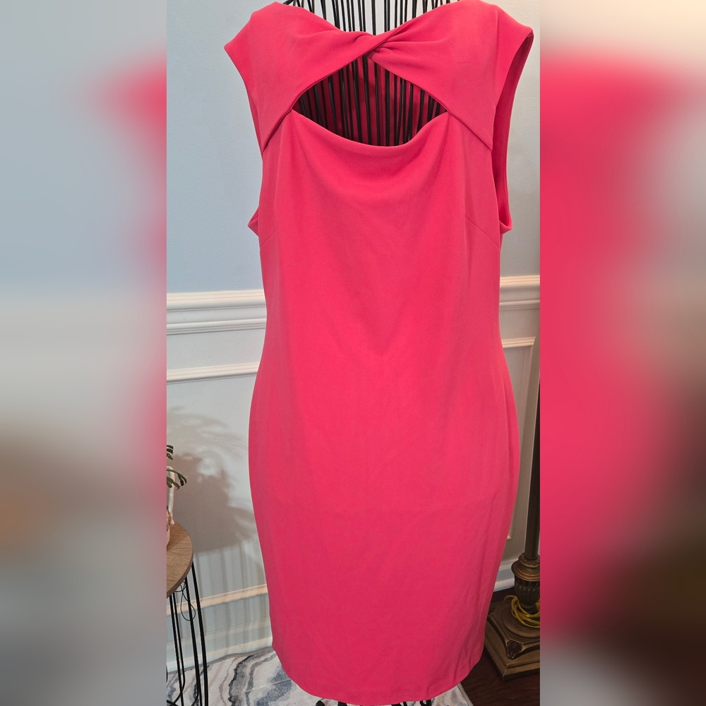 Calvin Klein Sleeveless Dress Vibrant Coral